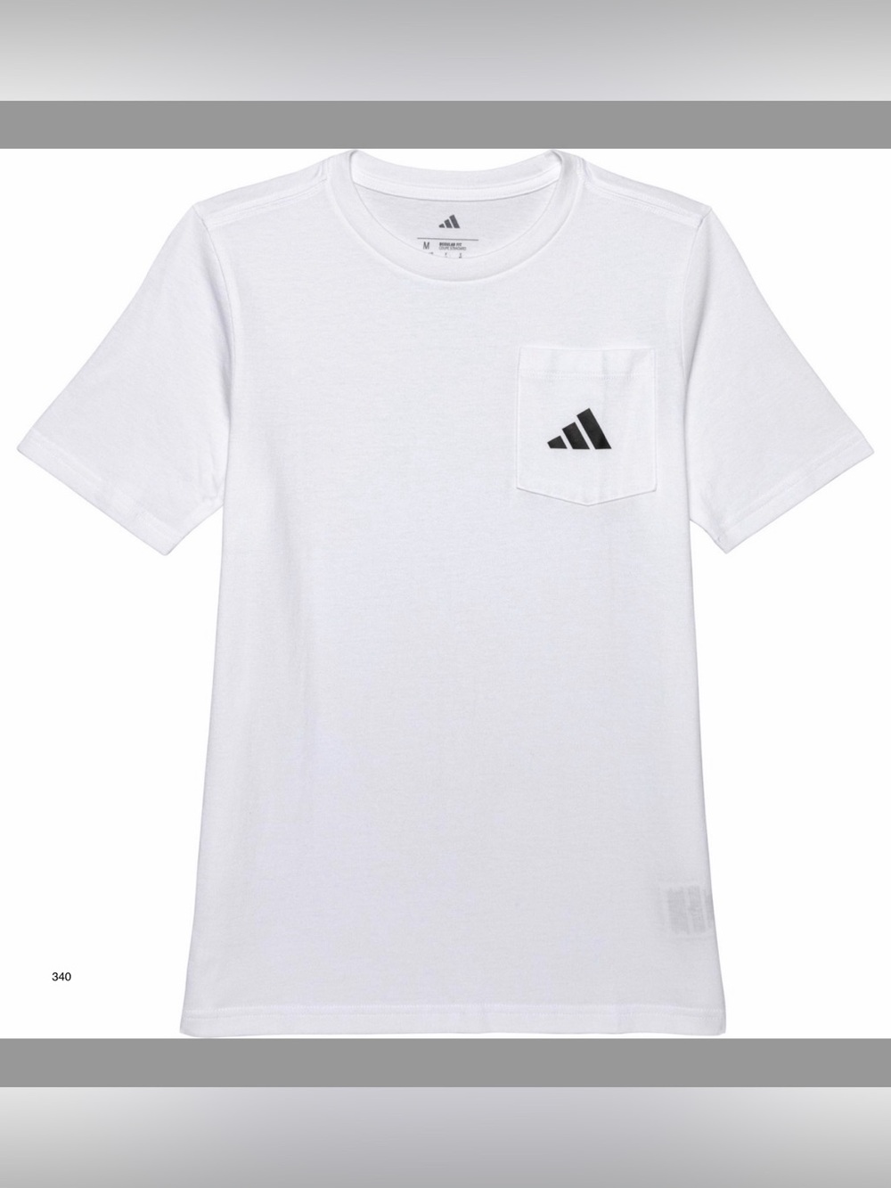 *new* adidas White Short Sleeve Pocket Tee with Black Logo